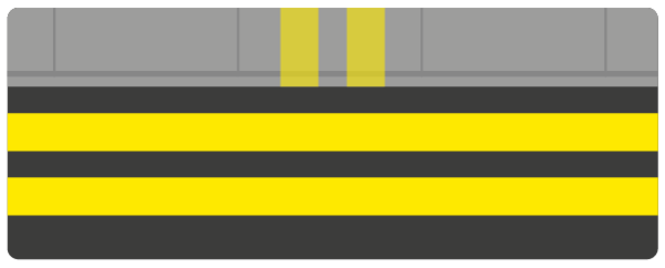 yellow lines on the curb